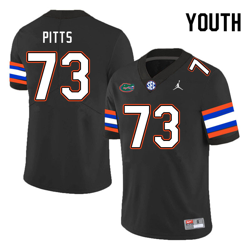 Youth #73 Mark Pitts Florida Gators College Football Jerseys Stitched-Black